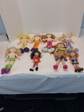 Groovy Girls & Manhattan Toy Co. Lot of 8 Plush Stuffed Toy Dolls 1990's-2000's